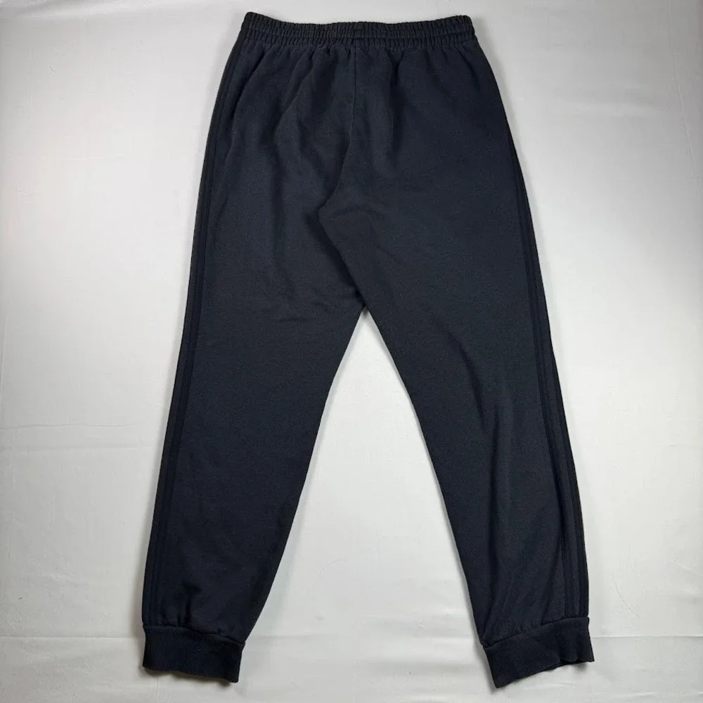 Adidas Mens Fleece Tapered Cuff 3-Stripes Jogger Pants Black Size M Sweatpants